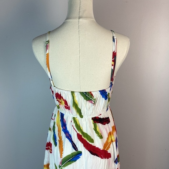 Boho Feather print multi color maxi dress size small - Picture 7 of 13